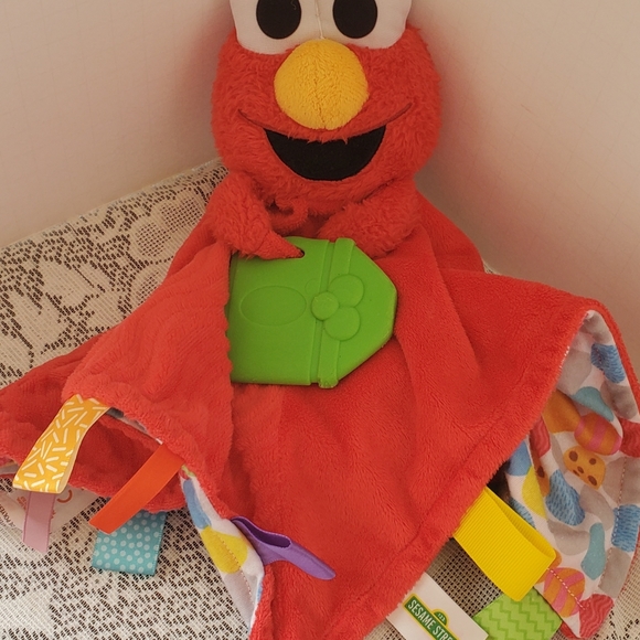 Bright Starts Elmo Sesame Street Red Plush Lovey Teether Tags Security Blanket - Picture 4 of 9